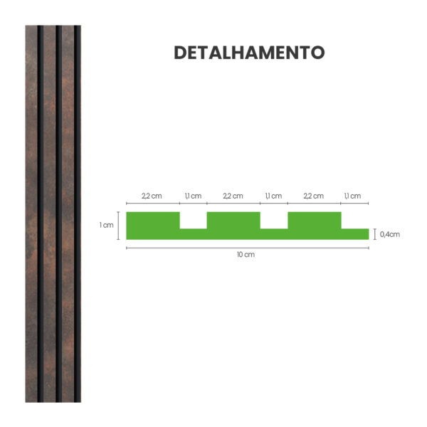 Painel Ripado Laminado - Bronze - Image 3